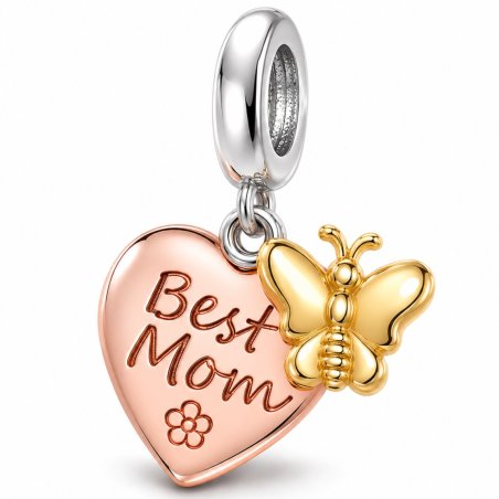 Srebrny charms serce zawieszka 925 beads dla mamy