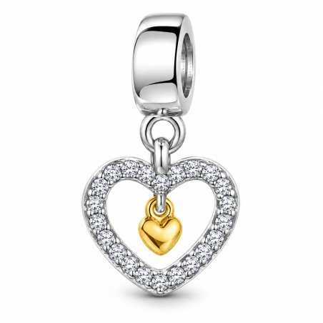 Charms srebrny serce koralik beads zawieszka