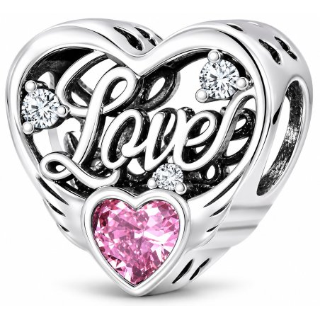 Charms serce love koralik zawieszka beads 925