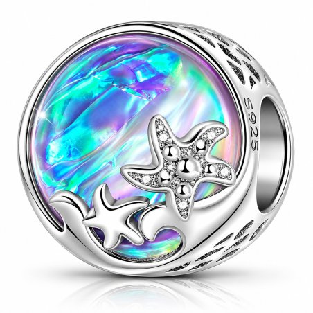 Charms srebrny ocean rozgwiazda słońce zachód lato wakacje