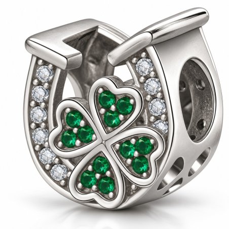 Srebrny charms koniczynka podkowa zawieszka beads srebro 925 oryginalny